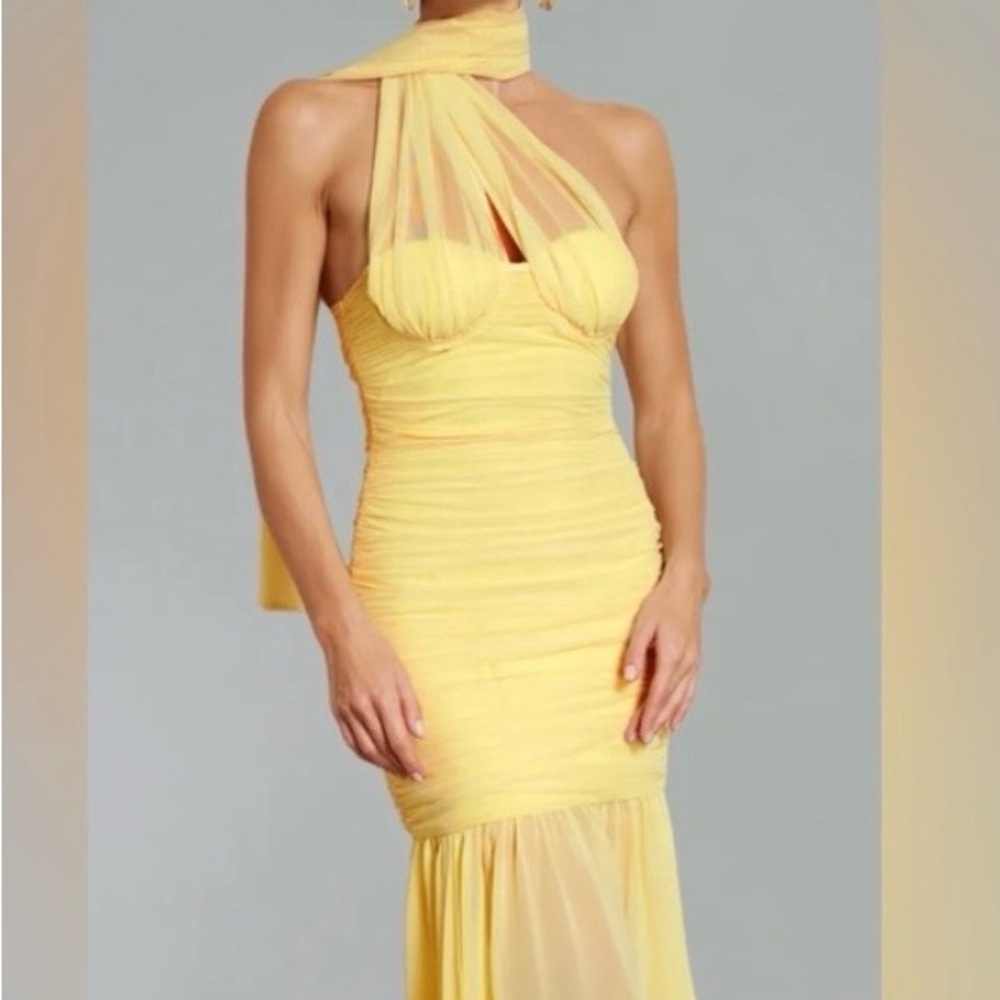 Chic Strapless Yellow Dress - Picture 10 of 12